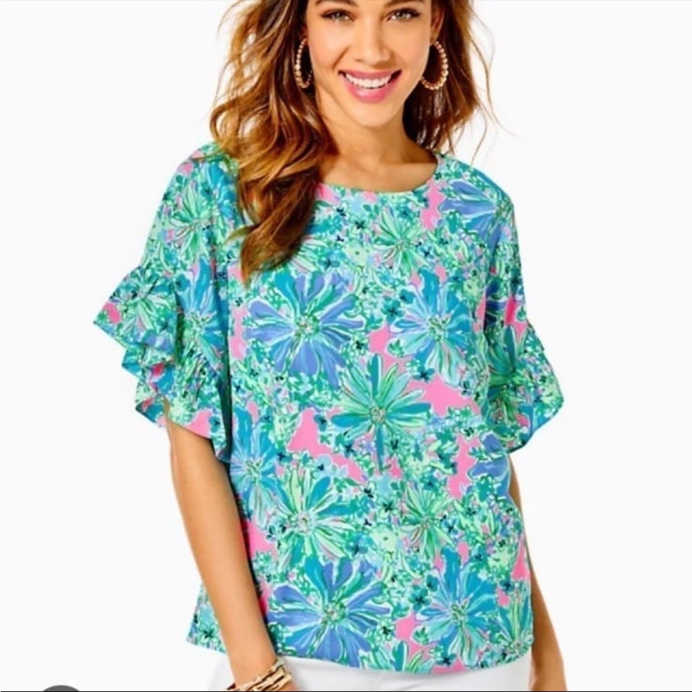 Lilly Pulitzer Darlah Top in Soliel Pink
